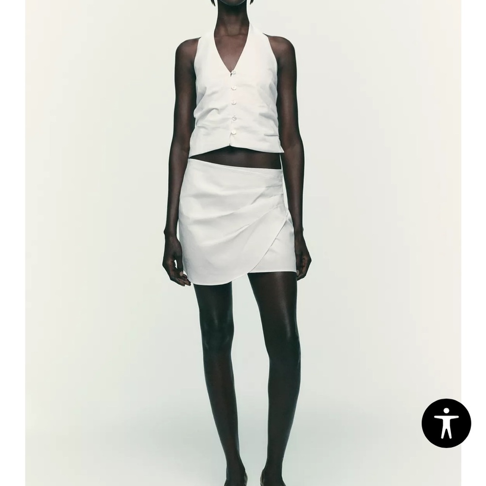 Zara White Skirt Set